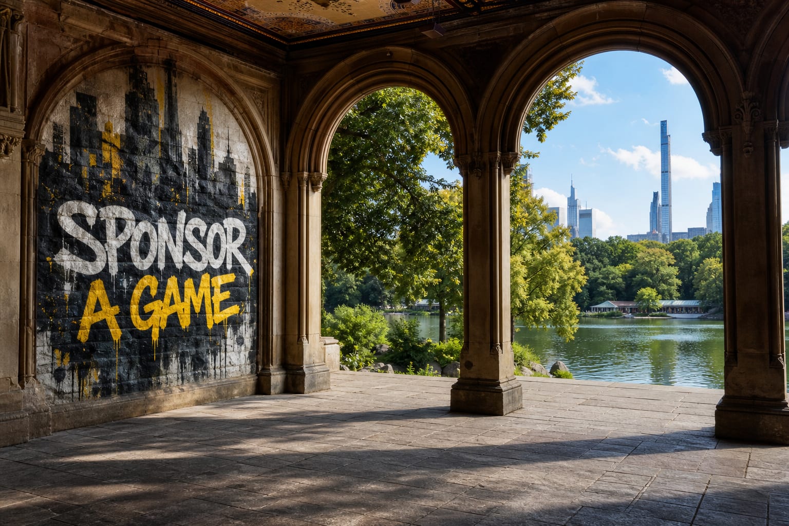 Illustrated PlaySpades room in New York Park